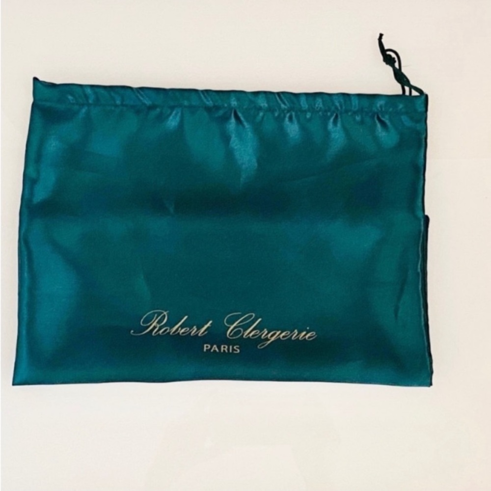 Robert Clergerie Green Satin Shoe Dust Bag